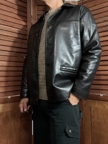 A Collezioni Italian Men's Black Faux Leather Jacket Size