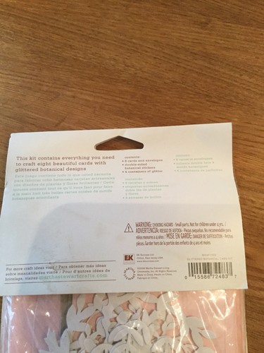 Martha Stewart Card Making Glittered Botanical 8 Cards Kit Craft DIY NEW