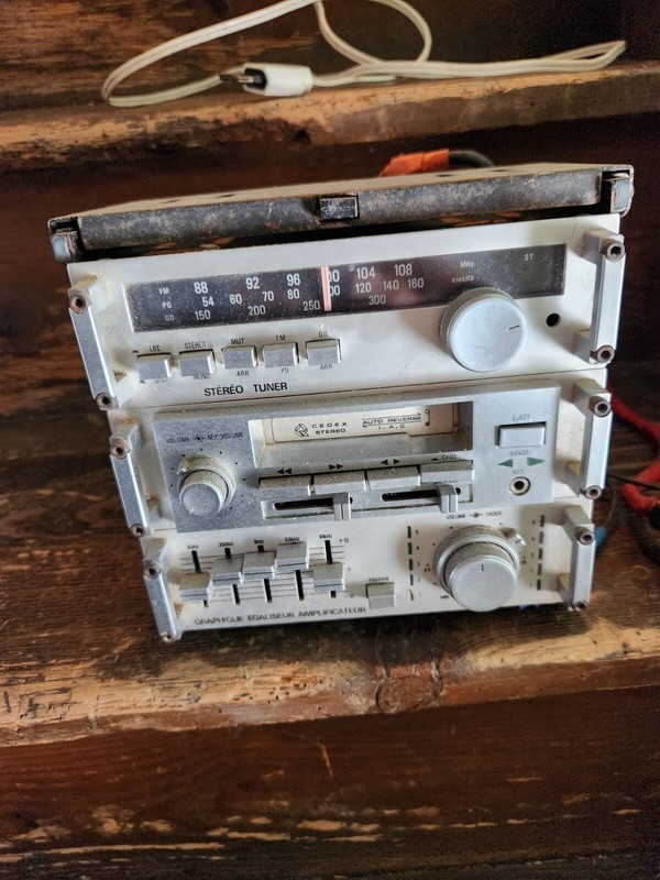 Mini Chaine Auto Youngtimer Rare Cedex Stereo Lecteur Cassette  Ampli éQualiseur