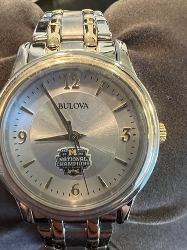 Pre-owned Bulova Michigan Collectors Watch 2023 National Champs