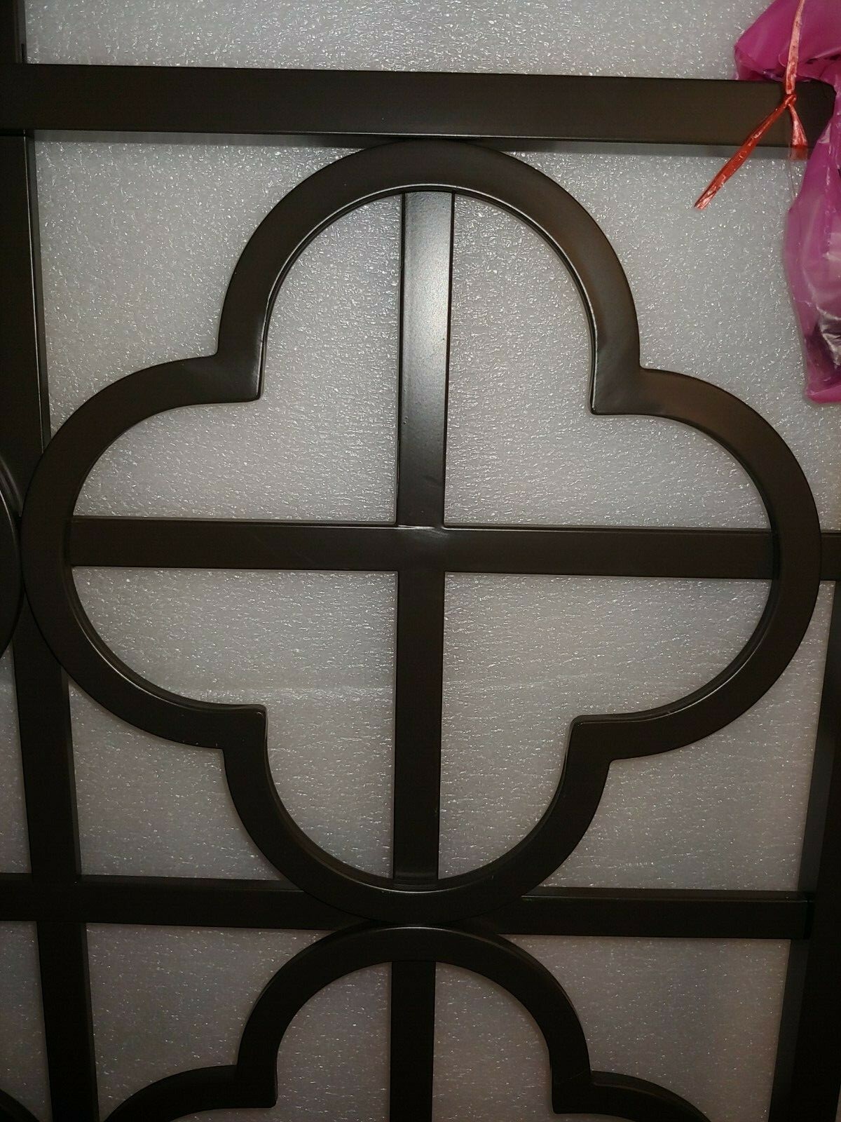 Twin Size Bed Headboard Quatrefoil Design Metal
