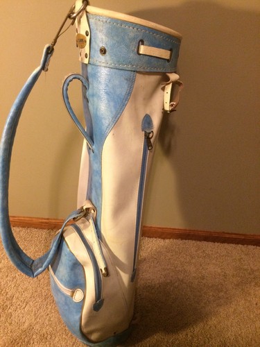 Vintage Clark Golf Bag Blue and White Collectors Decoration