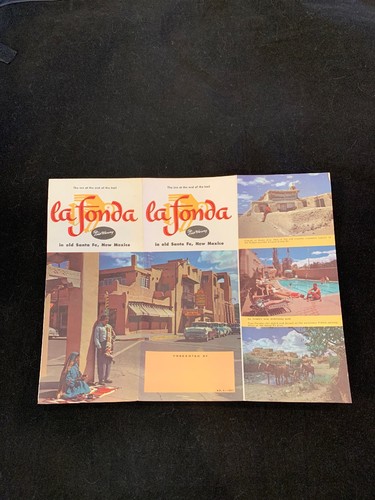 1960 “la fonda”Inn Fred Harvey In Old Santa Fe, New Mexico Pamphlet
