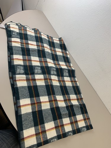 Vintage Paduana Iberia Airlines Made In Spain Plaid Blanket