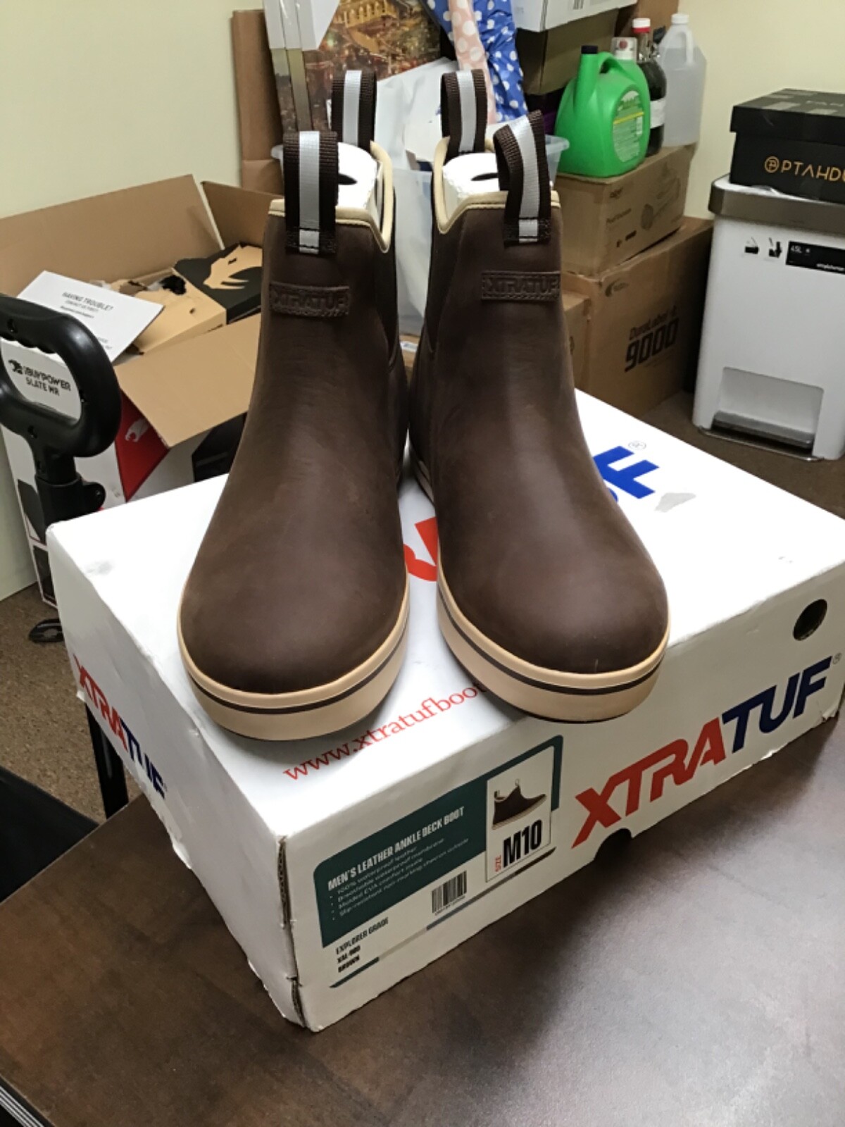 leather ankle deck boot