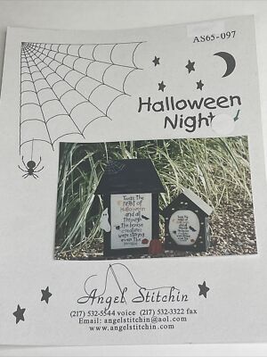Angel Stitchin Halloween Night Cross Stitch Pattern