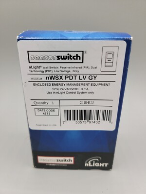New Acuity Controls nLight Passive Infrared Dual Gray nWSX PDT LV GY Wall Switch