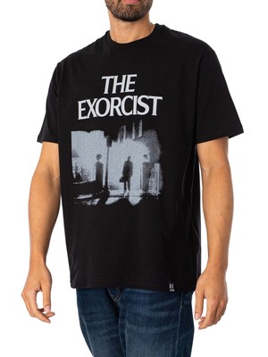 

Мужская свободная футболка Recovered The Exorcist, черная, Черный, RCWARN559