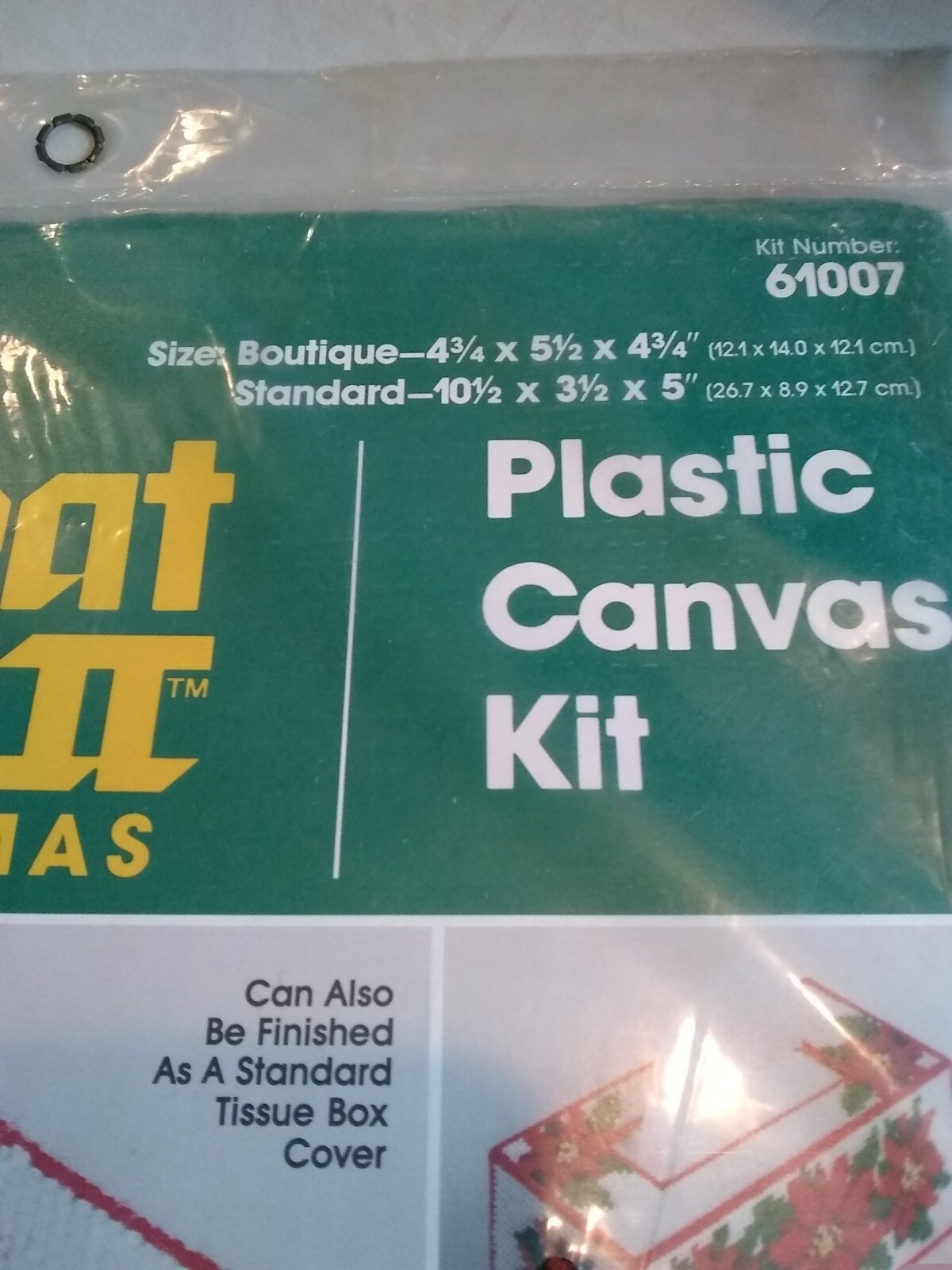 Bucilla Plastic Canvas Kit - Great Shapes for Christmas - Poinsettia Tissue Box