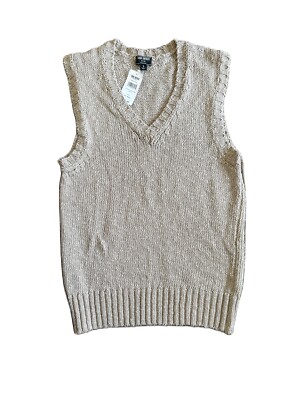 Todd Snyder Cotton Sweater Vest Sand Size L NWT 100% Cotton Italy