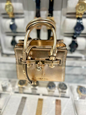Michael Kors Hamilton Extra Small Satchel Shoulder Crossbody Bag  - Pale Gold