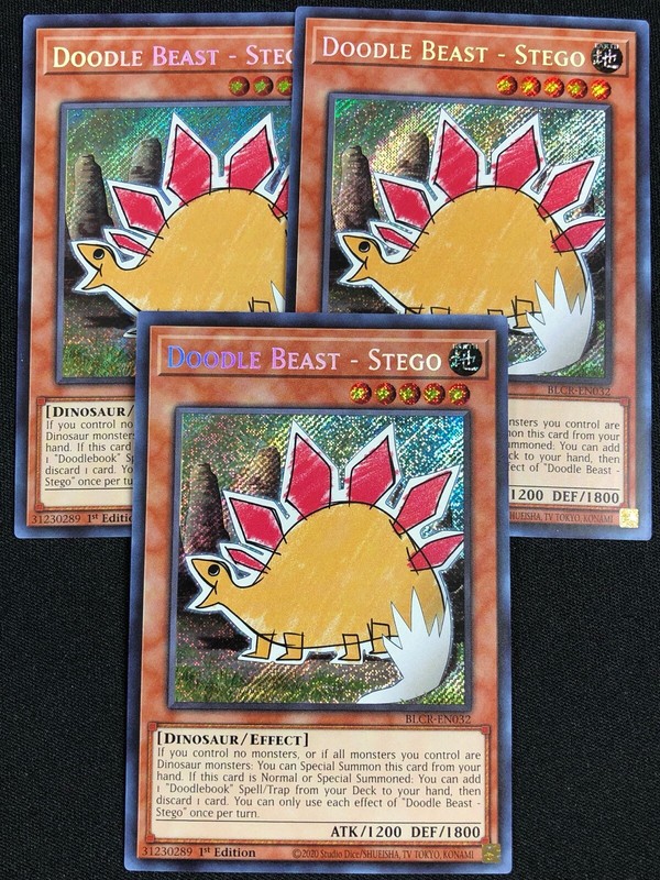 BLCR-EN032 Doodle Beast - Stego :: Secret Rare 1st Edition Mint YuGiOh Card