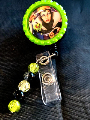 Disney Snow White Evil Queen Grimhilde 1, Retractable Badge Name Tag ID Holder