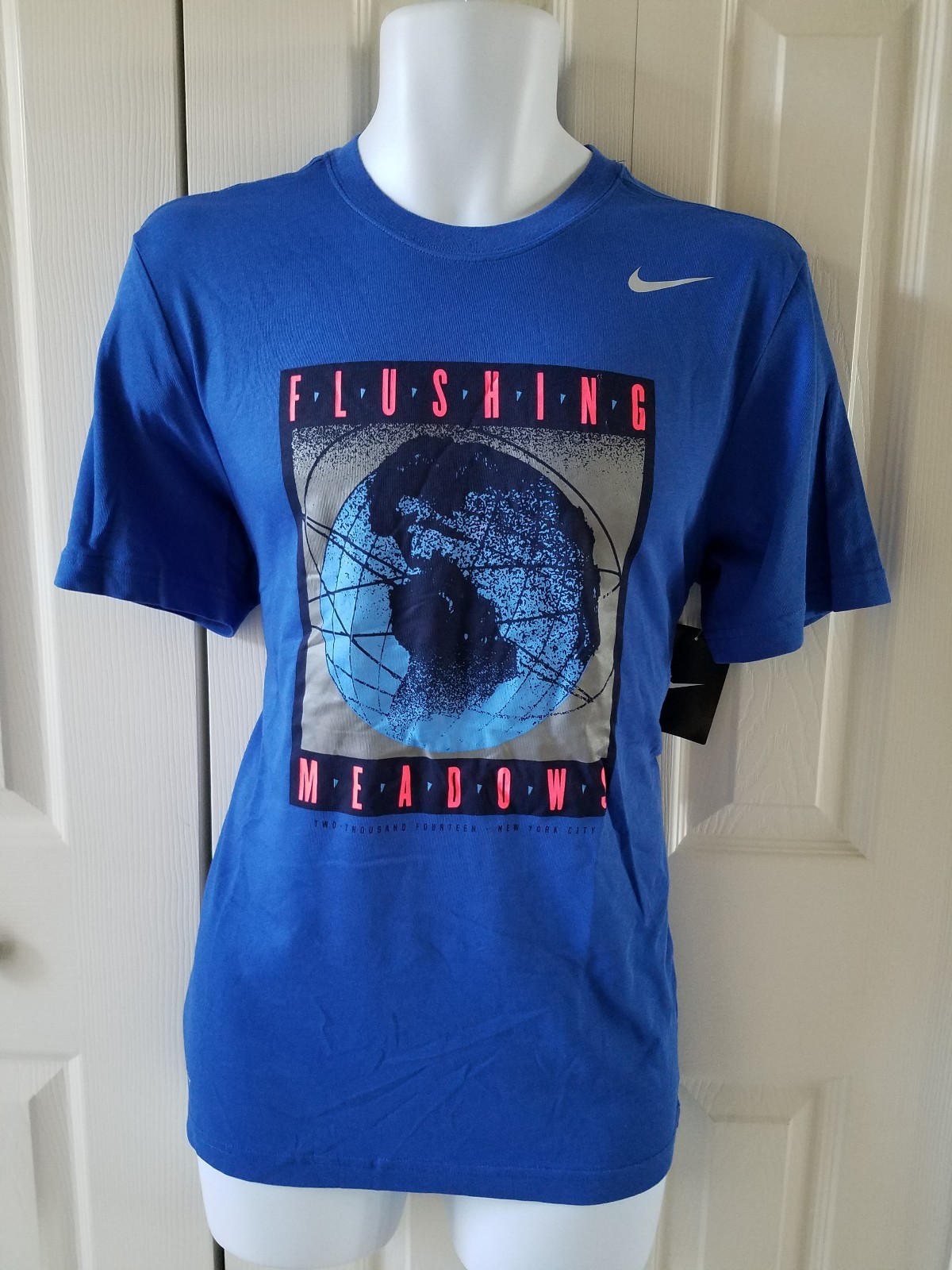 Nike Men's Flushing Meadows NYC Blue Lava Tennis Shirt 729879-476