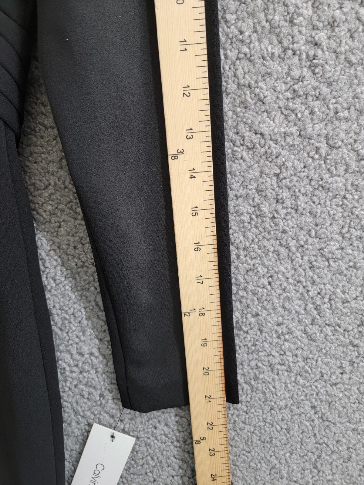 Calvin Klein Pleated Knee Length Sheath Dress Women's 4 Black Back Zip Closure - Picture 5 of 17