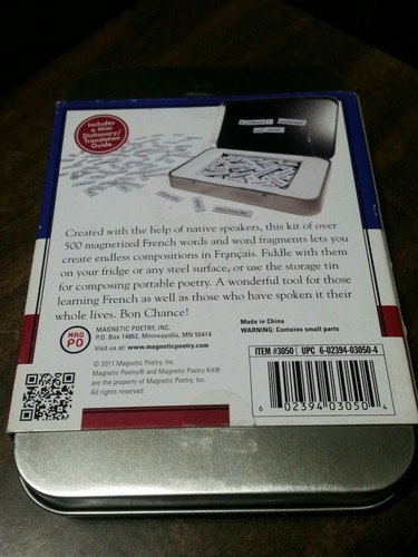 MAGNETIC POETRY--French language kit-500 words--learn language!  NEW!