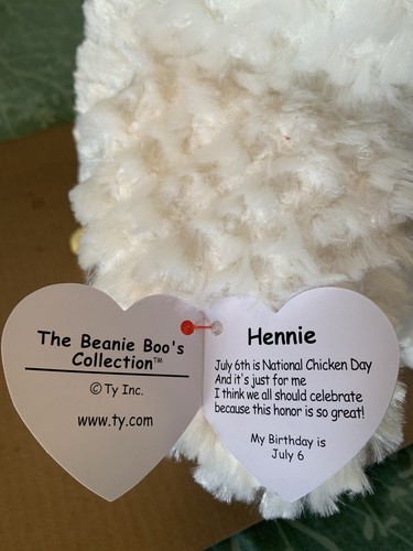 Ty HENNIE -White/Red/Yellow 18” Jumbo Beanie Boo Hen! *Exclusive* RARE & VHTF!!
