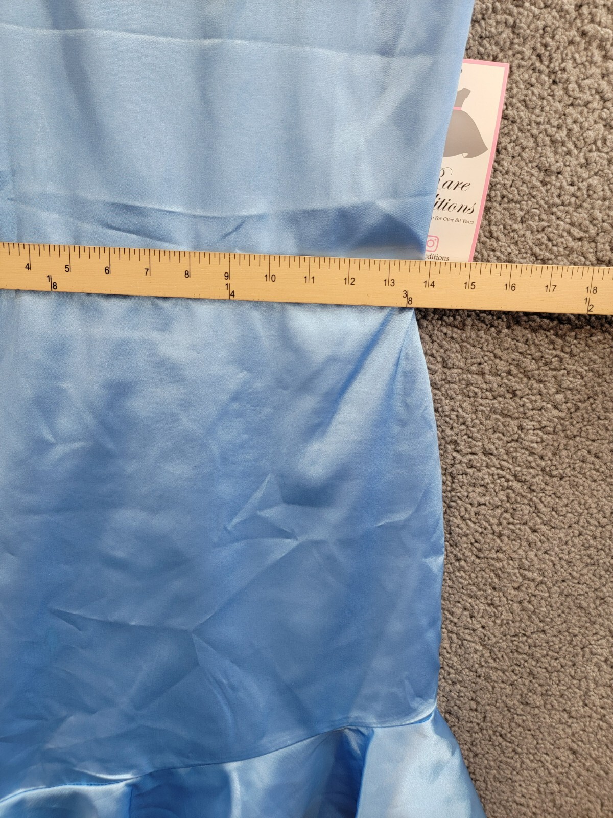 Rare Editions Sleeveless Imitation Pearl Halter Dress Big Girls 16 Blue Back Zip - Picture 6 of 16