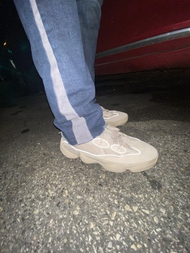 yeezy 500 light taupe on feet