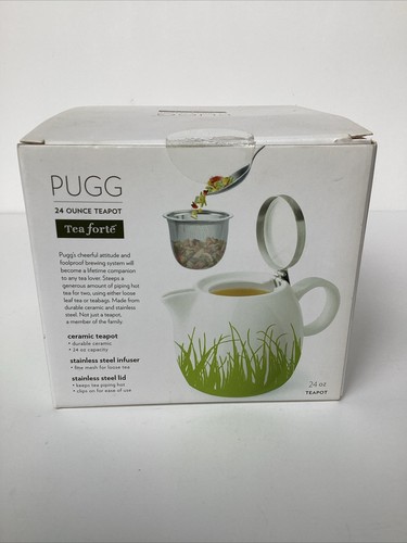 Tea Forte Pugg 24 Ounce Teapot Tea For One Spring Grass New In Box White Green