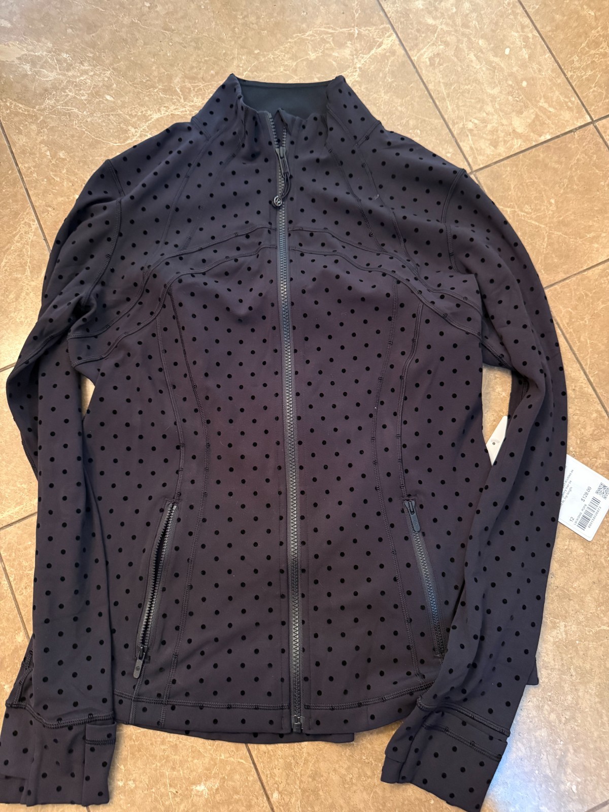 NWT Lululemon Flocked Polka Dot Define Black Nulu Jacket 4 6 10