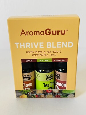 GuruNanda Aroma Guru - Thrive Blend - Clove, Tea Tree, Cinnamon .33 fl oz