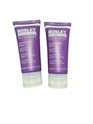 Bosley Scap & Hair Care, Blow Dry & Styling Gel, Travel size (Set of 2)