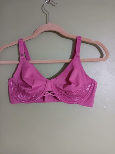 Vanity Fair Radiant Back Smoothing Bra 38C Dark Pink