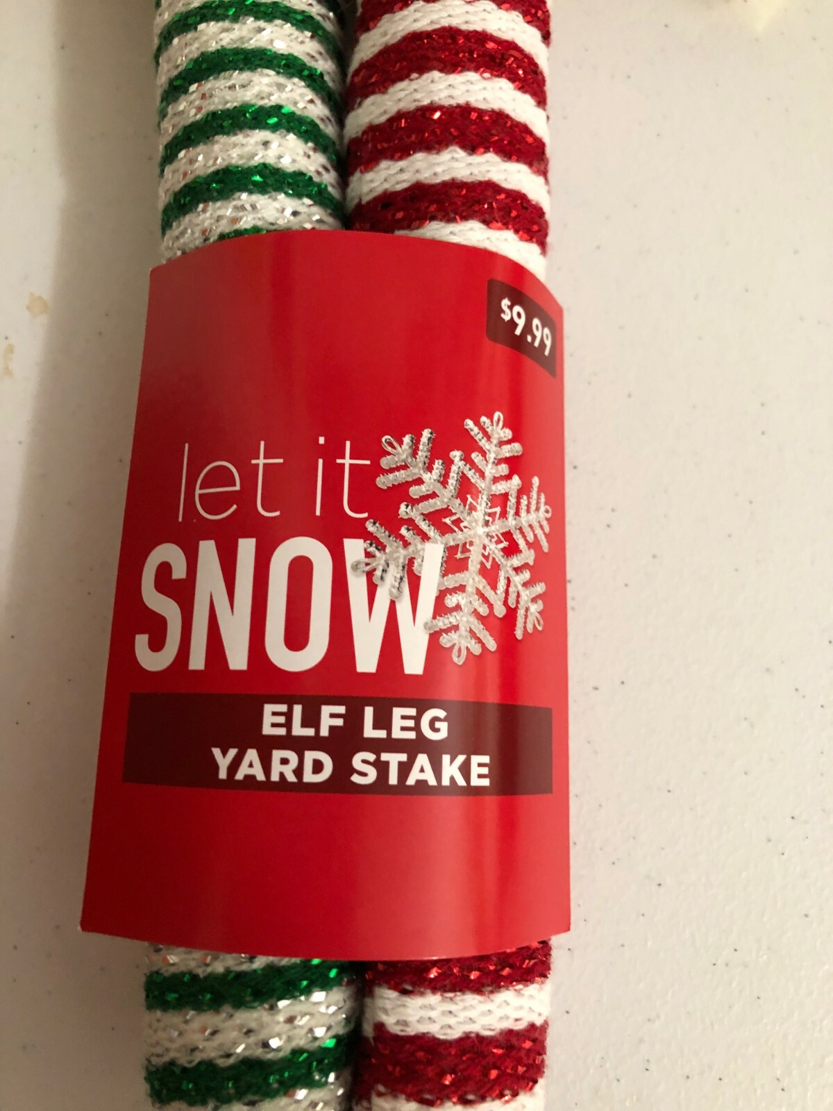Craft Destash*Let it Snow Elf Leg Yard Stakes*Set of 3*Originally from Walgreens