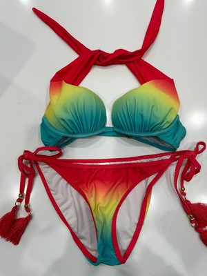 Venus Colourful Rainbow Bikini Tie Dye Push Up Marilyn Top A & Bottoms 4 New