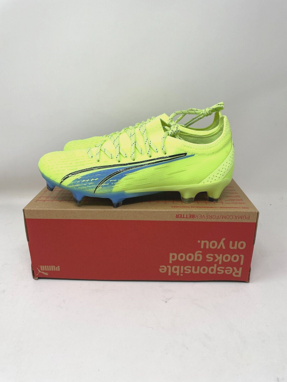 Puma Ultra Ultimate FG/AG Soccer Cleat Women 5.5 Youth 4 Fizzy Light Blue 106868