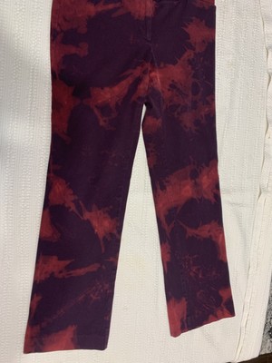 Anne Taylor Loft Julie Boot Cut Pants Size 2 Hand Dyed Red Blue Ankle Slacks