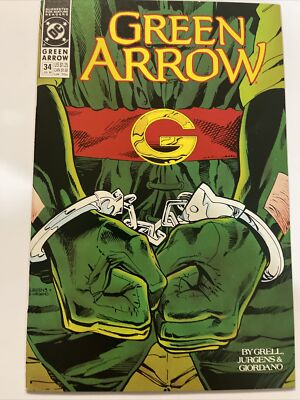 GREEN ARROW #34 (DC 1990) KEY! CONTROVERSIAL ISSUE CONTAINING PARTIAL NUDITY NM