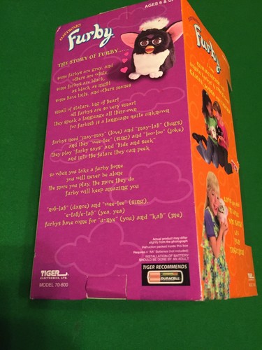 Furby 1998 Brown Tiger W/ Blue Eyes Model 70-800 Unopened Interactive Toy C3