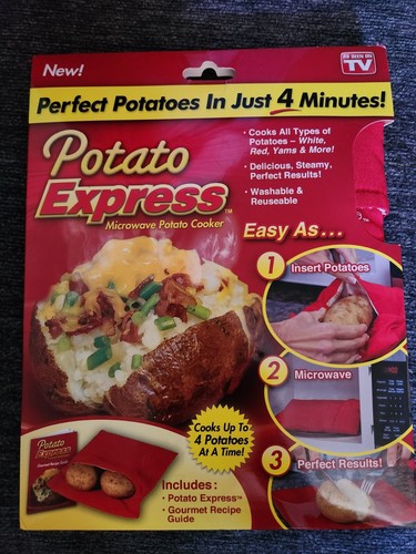 A New AS SEEN ON TV POTATO EXPRESS MICROWAVE POTATO COOKER IN 4 MINUTES