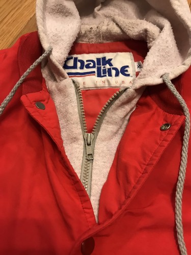 (IU) Indiana University ~Chalk Line~ Size: XL Button Up SATIN JACKET ~Hoosiers~