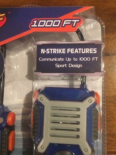 Nerf Kids Walkie Talkie N-Strike Features 1000 Feet Range Built in Clip Set of 2