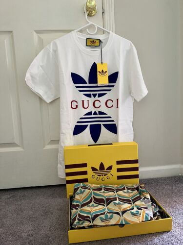 ADIDAS X GUCCI COTTON JERSEY TEE White Men's Size Small ADIDAS X GUCCI COTTON JERSEY TEE White Men's Size Small