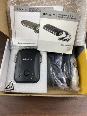 Belkin Omniview 2 & 4 Port PS/2 KVM Switch New Open Box