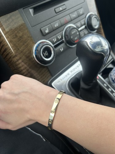 CARTIER LOVE BRACELET 18K R/G 4 DIAMOND Size 18 w CARTIER LOVE BRACELET 18K R/G 4 DIAMOND Size 18 w