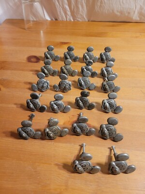 22 Vintage Disney Mickey Mouse Pewter-Like Drawer Pulls 