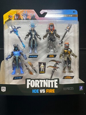 Fortnite Ice vs Fire Legendary Micro Series 2.5 inch Action Figure 4 Pack NEW