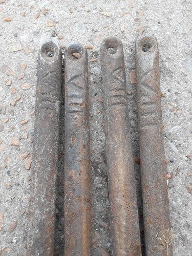 Four 8 lb Antique Vintage Cast Iron Window Sash Weights Salvaged Architectural