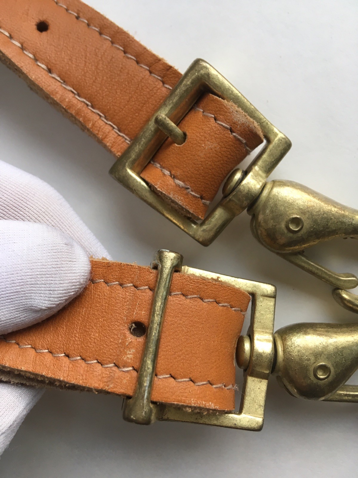 Vintage Tan Leather REPLACEMENT STRAP for Briefcase Shoulder Bag Luggage Duffle