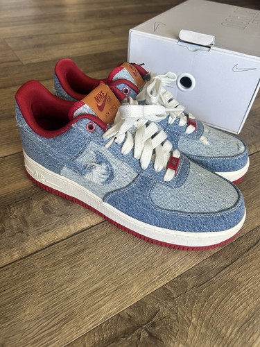 Levi's Nike By You Air Force 1 Size 8 Blue Denim 1 Of 1