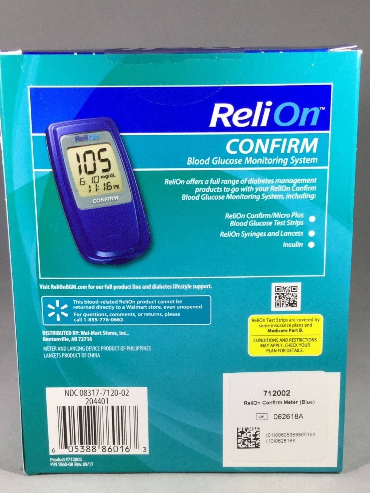 ReliOn Confirm Blood Glucose Monitor New in Box