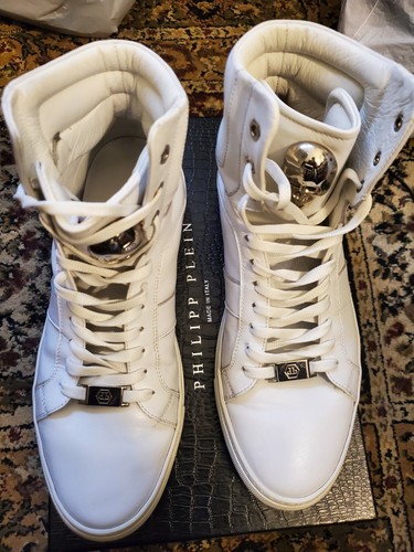 PHILIPP PLEIN SAECMTK8111PJY002N0201 関税送料込 philipp plein Signed sincerely Sport shoes men white Hi top