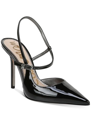

SAM EDELMAN Женские черные стеганые туфли Ayla с острым носком и пряжкой на шпильке, босоножки на пятке 6 м, Черный, F4249S1