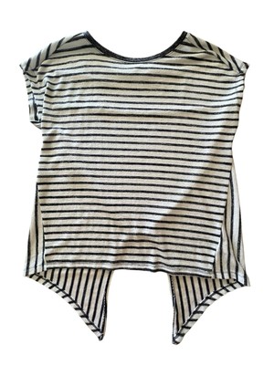 Gap Womens Sz S Navy Striped Cap Sleeve Top Tie Back Blouse