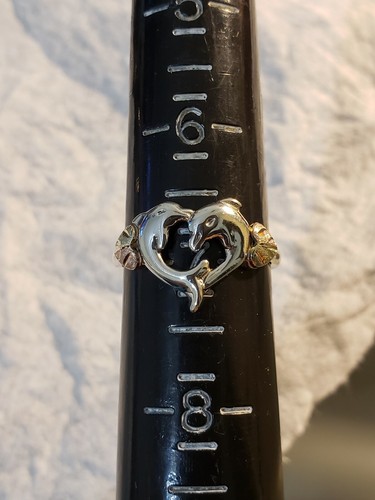 Black Hills Gold Dolphin Sterling Silver Ring 6.75 030219-070